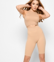 Песочный облегающий топ 43539