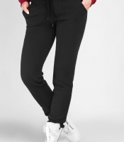Спортивные брюки черного цвета на флисе 30484
