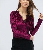 Велюровое боди с длинным рукавом 30431