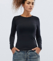 Женский черный лонгслив 32074
