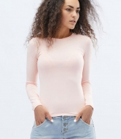 Женский пудровый лонгслив 32073