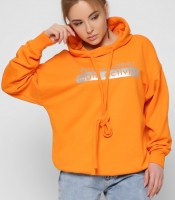 Модное женское худи с принтом цвет оранжевый 36873
