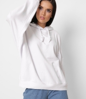 Женское белое худи оверсайз 38106