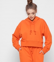 Женское оранжевое короткое худи 41791