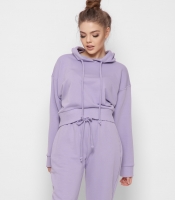 Сиреневое свободное худи с капюшоном 41789