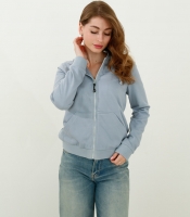 Женская спортивная кофта на молнии, серо-голубой 31707