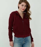 Женская спортивная кофта на молнии, марсала 31982