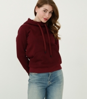 Женское худи с капюшоном цвет марсала 31981