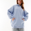 Женский голубой худи оверсайз на флисе 53322  xp-2755