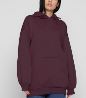 Женский худи марсала oversize на флисе 38736