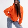 Женский оранжевый худи оверсайз на флисе 53326  xp-2757