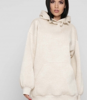 Женский молочный худи oversize на флисе 38739