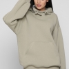 Женский оливковый худи oversize на флисе 38734  xp-2759