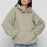 Женский оливковый худи oversize на флисе 38734
