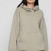 Женский оливковый худи oversize на флисе 38734  xp-2759