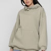 Женский оливковый худи oversize на флисе 38734  xp-2759