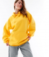 Женский желтый худи оверсайз на флисе 53323