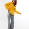 Женский желтый худи оверсайз на флисе 53323  xp-2760