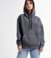 Худи унисекс цвета серый меланж 55811