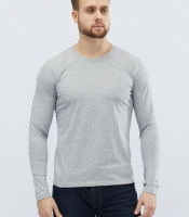 Однотонный мужской лонгслив цвет серый 32078
