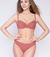 Раздельный однотонный купальник с декором 35625