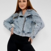 Голубая джинсовка в байкерском стиле 55164  xp-2820