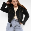 Черная джинсовка в байкерском стиле 55165  xp-2821