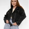 Черная джинсовка в байкерском стиле 55165  xp-2821