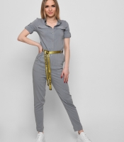 Льняной комбинезон с поясом 35867