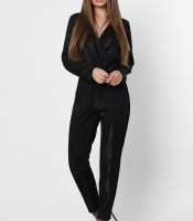 Праздничный черный женский комбинезон 36391