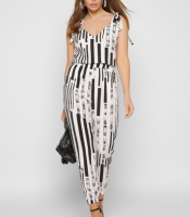 Летний комбинезон в полоску цвет черный 37141