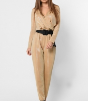 Праздничный женский комбинезон цвет золото 36392