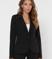 Элегантный черный пиджак с лацканами и пуговицей 36244
