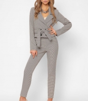 Короткий женский пиджак в гусиную лапку 36618