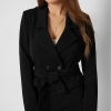 Короткий черный двубортный пиджак 36617  xp-2881