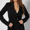 Короткий черный двубортный пиджак 36617  xp-2881