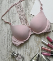 Розовый женский бюстгальтер с пуш-ап эффектом 35137
