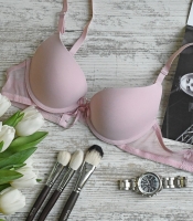 Контурный бюстгальтер с ажурным бантиком 35134