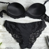 Черный комплект из микрофибры и кружева с пуш-ап эффектом 34796  xp-2900