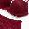 Бордовый кружевной комплект с пуш-ап эффектом 34817  xp-2906