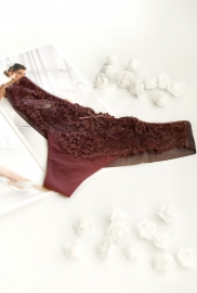 Трусики-стринги с кружевным поясом и бантиком 34877