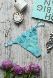 Женские трусики стринги с цветочной вышивкой 35168