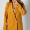 Длинный двубортный пиджак с карманами цвет горчица 36611  xp-2931