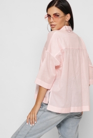 Хлопковая розовая блуза oversize 37396 Хлопковая розовая блуза oversize 37396