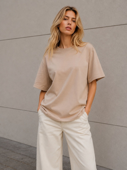 Футболка женская базовая oversize Premium CRC FP-233-10 59409
