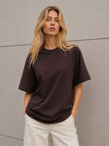 Футболка женская базовая oversize Premium CRC FP-233-26 59412