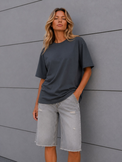 Футболка женская базовая oversize Premium CRC FP-233-29 59413