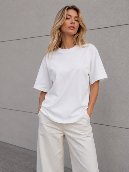 Футболка женская базовая oversize Premium CRC FP-233-36 59414