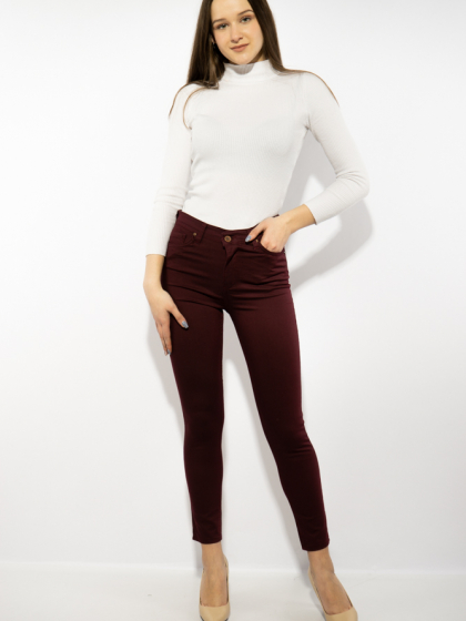 Штани жіночі 623F1339 модель Skinny (Бордо)