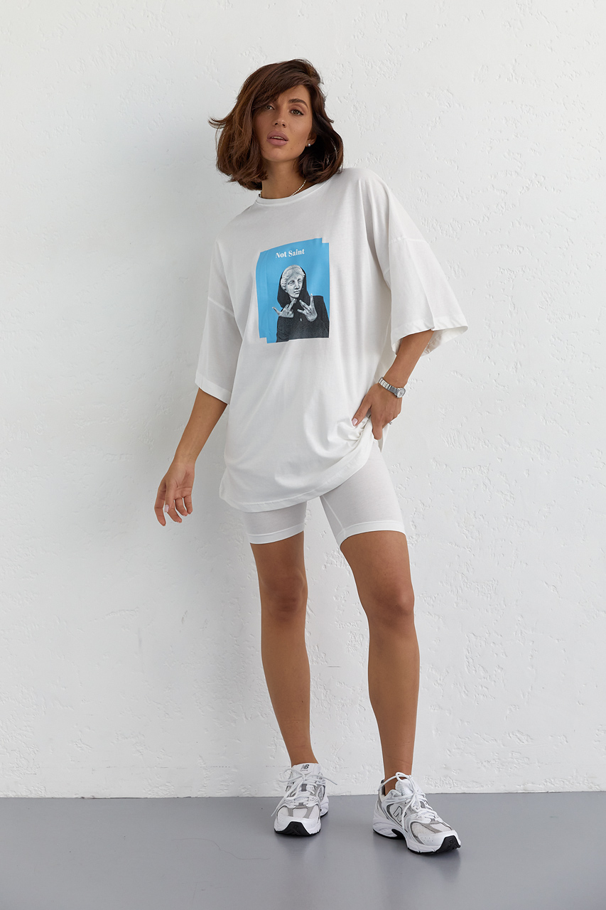 Костюм з футболкою oversize та велосипедками